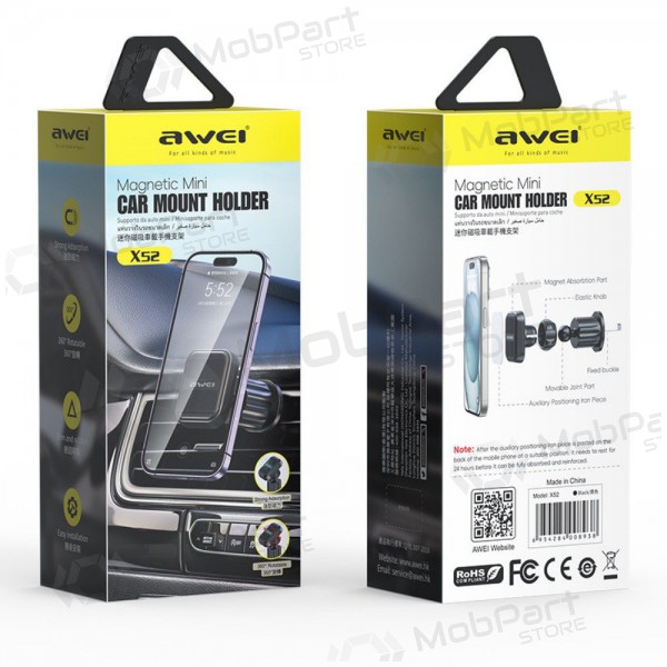 Car phone holder Awei X52 Magnetic (air vent) black