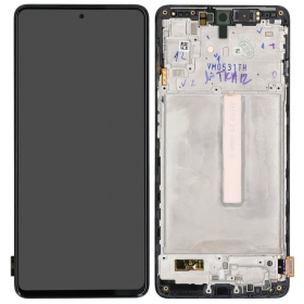Ekranas Samsung M536 M53 5G su lietimui jautriu stikliuku and rėmeliu Black original (service pack)