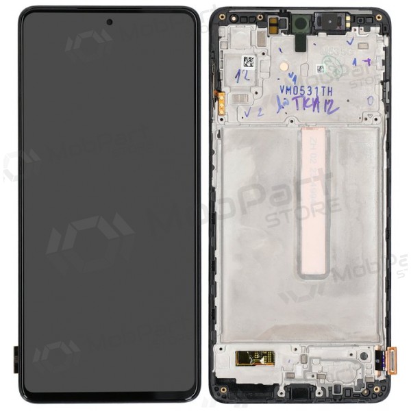 Ekranas Samsung M536 M53 5G su lietimui jautriu stikliuku and rėmeliu Black original (service pack)