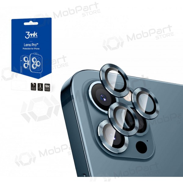 Apple iPhone 14 Pro / 14 Pro Max protective tempered glass for camera - 3MK Lens Pro (silver)
