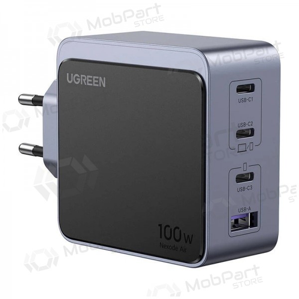 Network charger Ugreen X565 100 W GaN 3x USB-C + USB-A grey