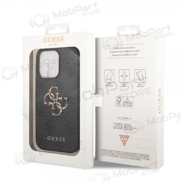 Apple iPhone 14 Pro case - Guess PU 4G Metal Logo (grey)