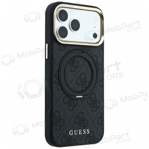 Apple iPhone 18 Pro Max case - Guess PU 4G Ring Stand MagSafe (black)