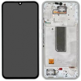 Samsung Galaxy A34 5G screen (silver) (with frame) (original)