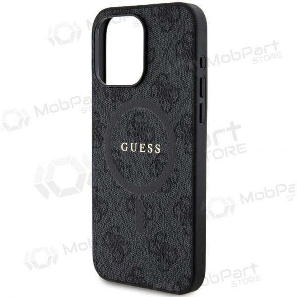 Apple iPhone 15 Pro Max case -Guess PU Leather 4G Colored Ring MagSafe- (black)