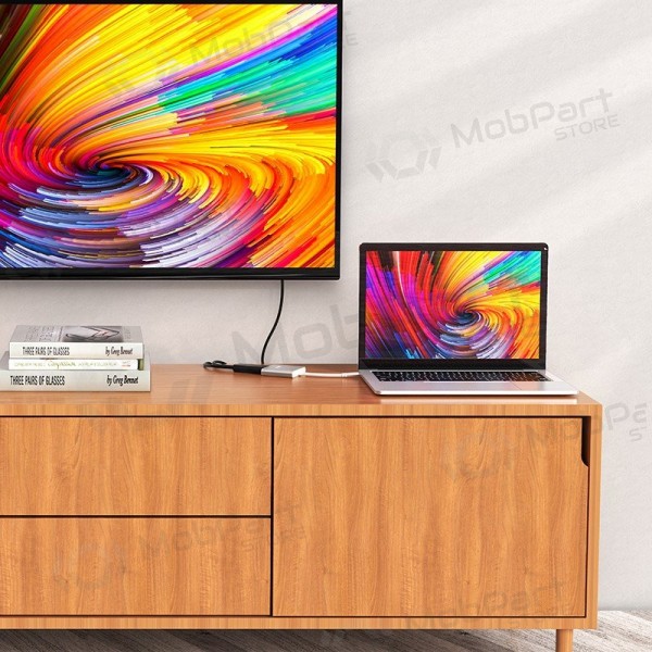 Adapter Hoco HB14 Type-C to USB-A+HDMI+Type-C silver