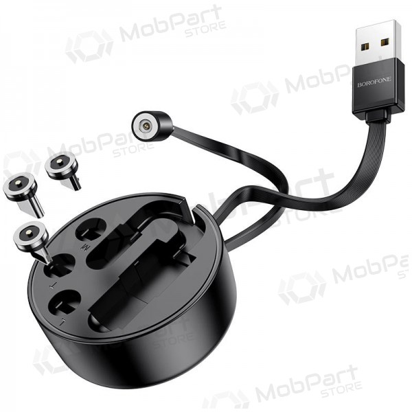 USB cable Borofone BU26 3in1 microUSB-Lightning-Type-C magnetinic 1.0m (black)