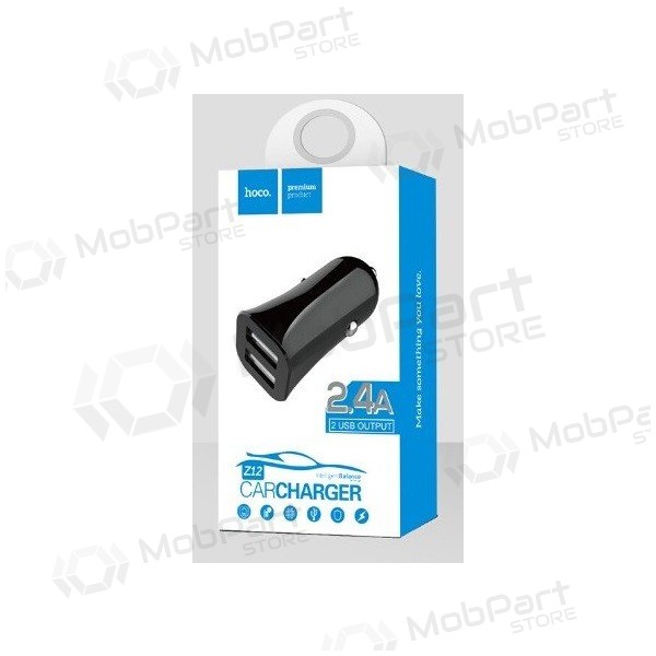 Car charger HOCO Z12 Elite Dual USB (5V 2.4A) (black)