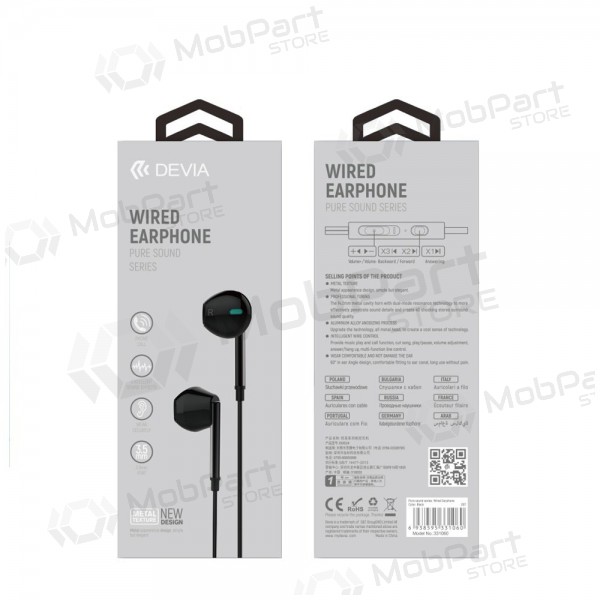 Earphone Devia Pure Sound 3,5mm (black)