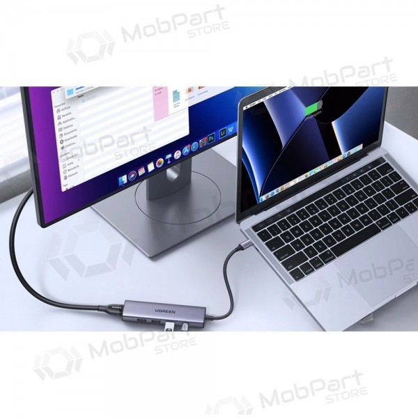 Adapter Ugreen CM511 USB-C to HDMI 1.4 + 3xUSB-A + USB-C PD100W grey