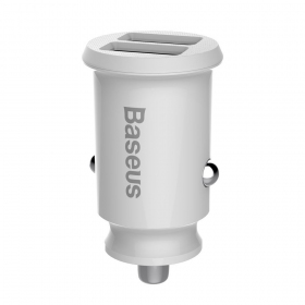 Charger automobilinis Baseus Grain (3.1A) x 2 USB CCALL-ML02 (white)
