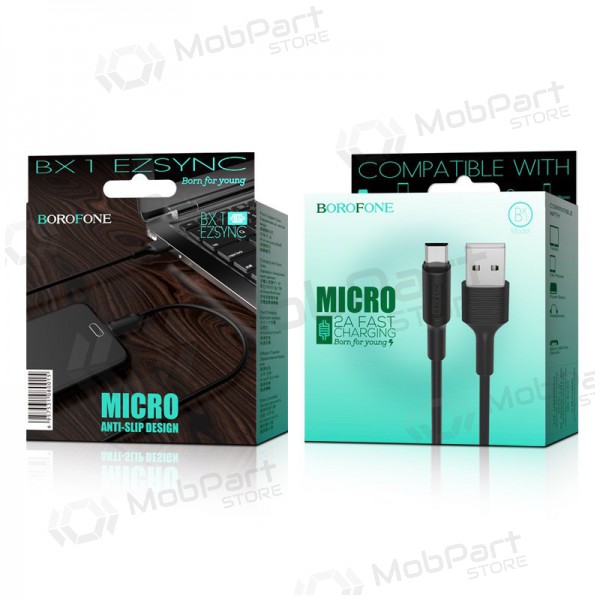 USB cable Borofone BX1 microUSB 1.0m (black)