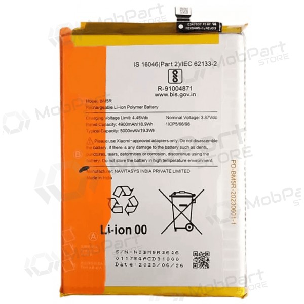 Xiaomi Redmi 12 4G, Redmi 12 5G, Poco M6 Pro 5G battery, accumulator BM5R (Premium)