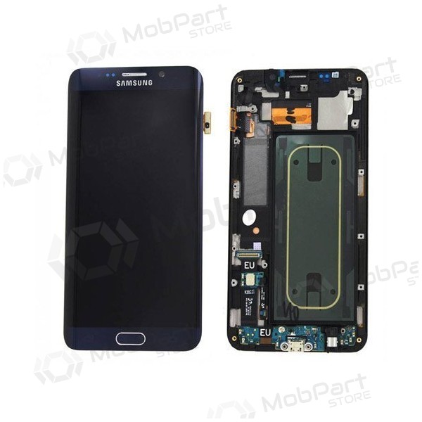 Samsung G925F Galaxy S6 Edge screen (black) (with frame) (used grade B, original)