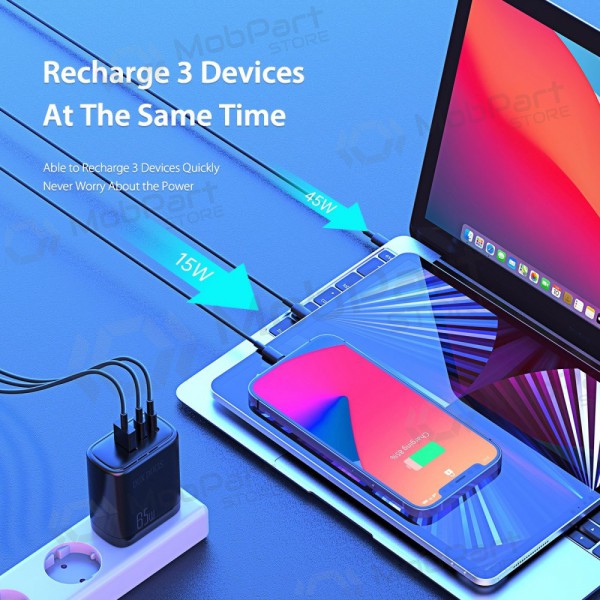 Charger Dux Ducis C110 2xPD + Quick Charge 3.0 (black)