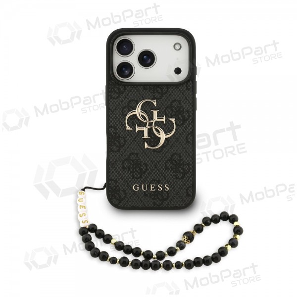 Apple iPhone 17 Pro case - Guess PU 4G Metal Logo Strap (black)