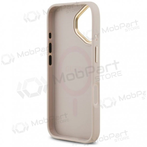 Apple iPhone 17 case -Guess PU Leather 4G Gold Frame MagSafe- (pink)