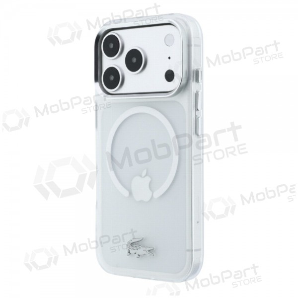 Apple iPhone 18 Pro case - Lacoste IML Frosted Petit Pique Metal Logo MagSafe (transparent)