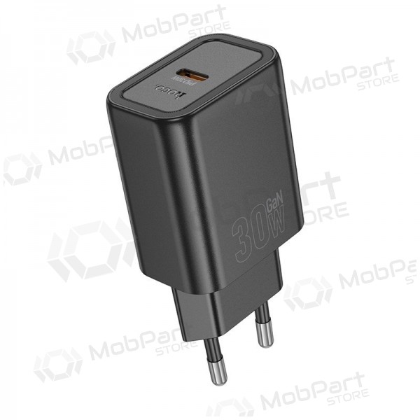 Phone charger Hoco N63 30 W GaN USB-C + USB-A black