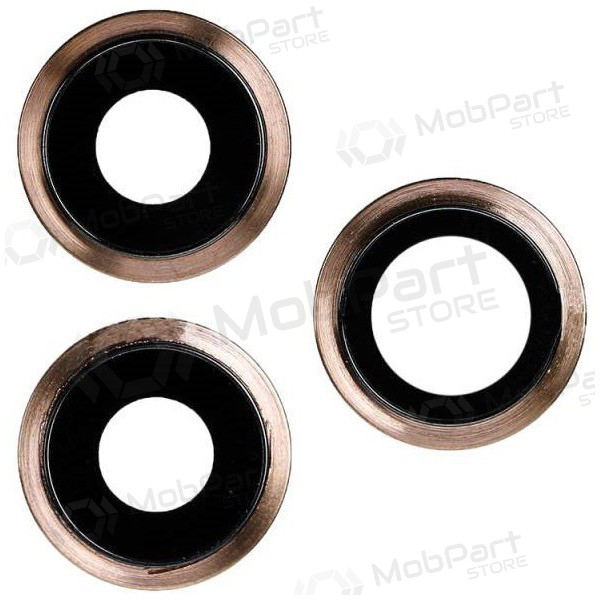 Apple iPhone 11 Pro / 11 Pro Max camera glass / lens (3pcs) (gold) (with frame)