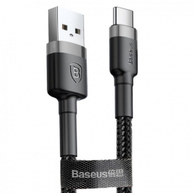 USB cable Baseus Cafule Type-C 1.0m 3.0A (grey-black) CATKLF-BG1