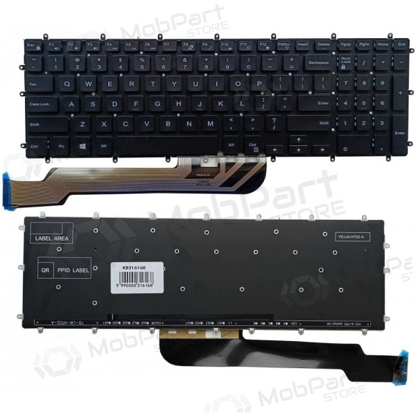 Klaviatūra DELL Inspiron 5570, 5565, 7566, 7567, 3579, su pašvietimu