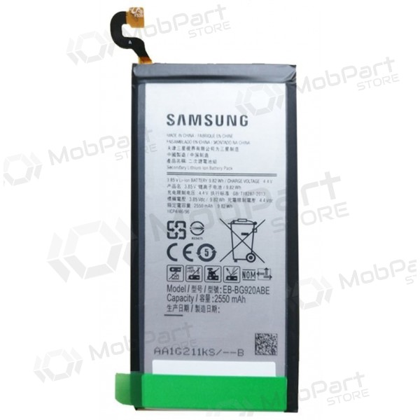 Samsung G920F Galaxy S6 (EB-BG920BBE) battery / accumulator (2550mAh) (service pack) (original) Samsung G920F Galaxy S6 (EB-BG920BBE) battery / accumulator (2550mAh) (service pack) (original)