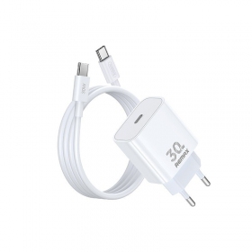 Phone charger Remax RP-U71 30 W GaN USB-C with USB-C cable 1 m white