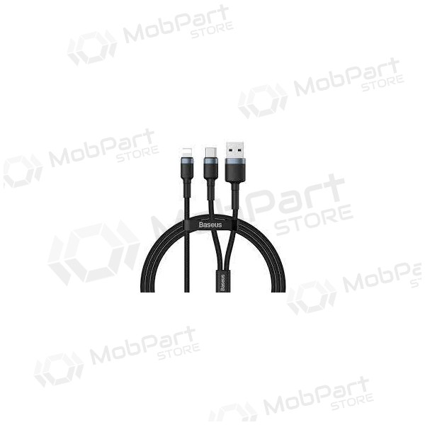 USB cable Baseus Cafule 2in1 Type-C Lightning 20w 1.2m (grey-black) CATKLF-BG1