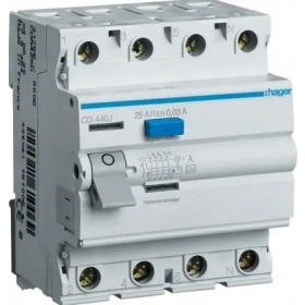 Current drain relay Hager CD440J (A, 40A, 4P, 30mA, 230V)