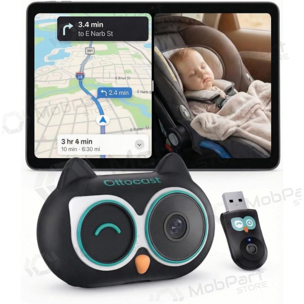 Wireless CarPlay adapter Ottocast Cabin Care CA520-T with mobile nanny function black