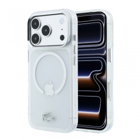 Apple iPhone 18 Pro case - Lacoste IML Frosted Petit Pique Metal Logo MagSafe (transparent)