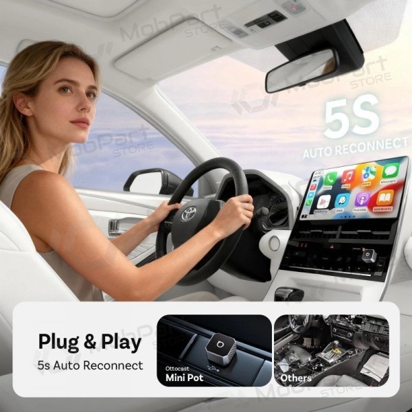 Wireless CarPlay/Android Auto adapter Ottocast Mini Cube silver CP88-T3