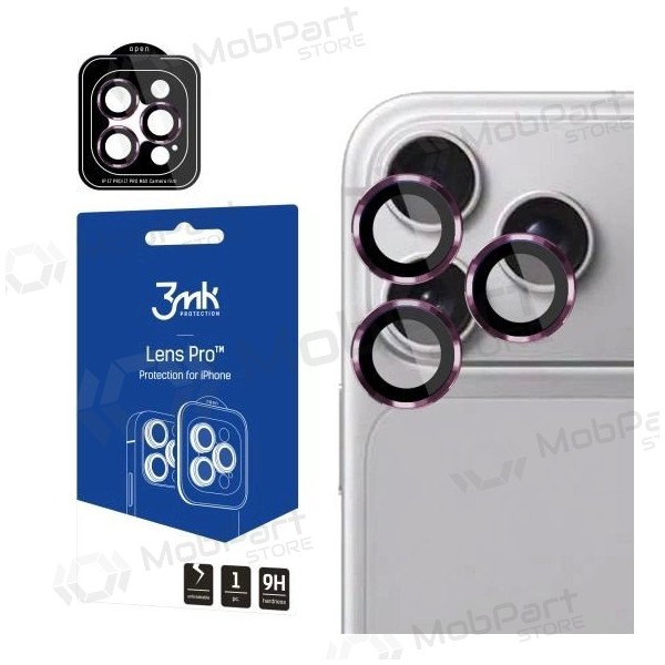 Apple iPhone 18 Pro, 18 Pro Max protective tempered glass for camera - 3MK Lens Pro (cherry)