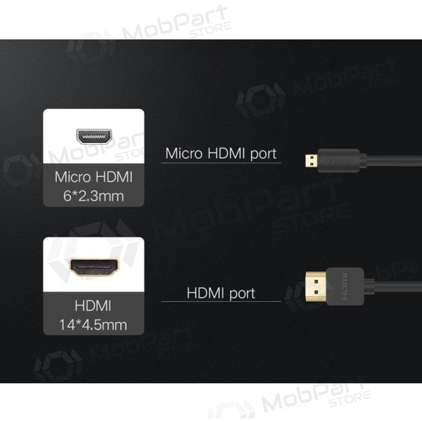 HDMI cable Ugreen HD127 HDMI to Micro HDMI 1.5 m 4K 60 Hz black