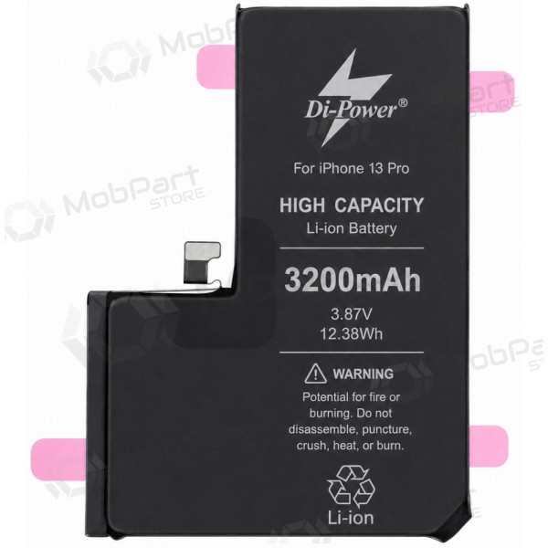 Akumuliatorius "Di-Power" (increased capacity) for iPhone 13 Pro 3200mAh