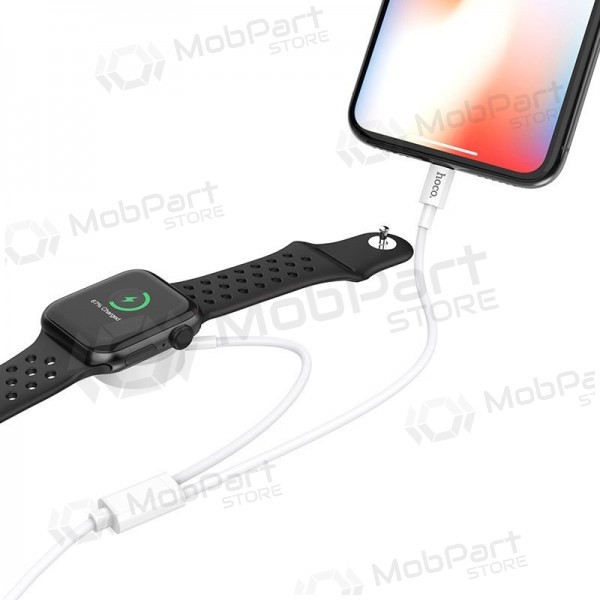 USB cable HOCO U69 lightning 1.0m (with iWatch wireless charger) (white)