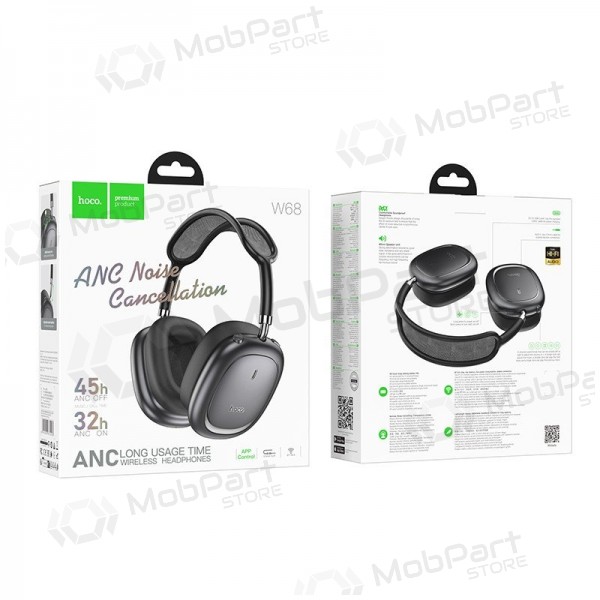 Wireless headphones with microphone Hoco W68 ANC Bluetooth black