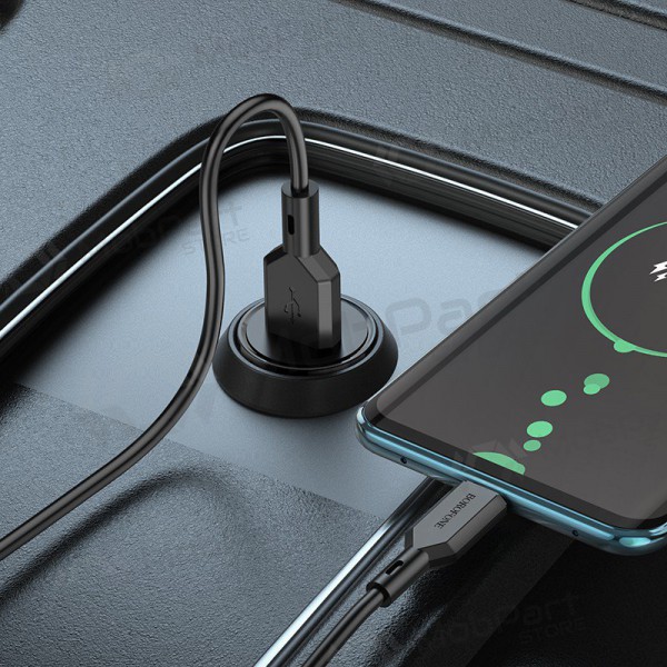 Charger automobilinis Borofone BZ18 Quick Charge 3.0 18W + Type-C (black)