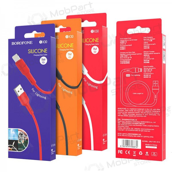 USB cable Borofone BX30 Lightning 1.0m (white)