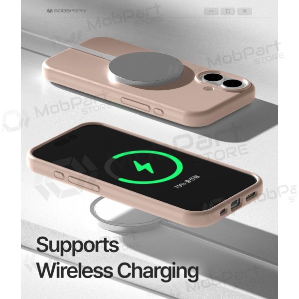 Case Mercury Pure Magsafe Silicon Case Apple iPhone 17 pink sand color