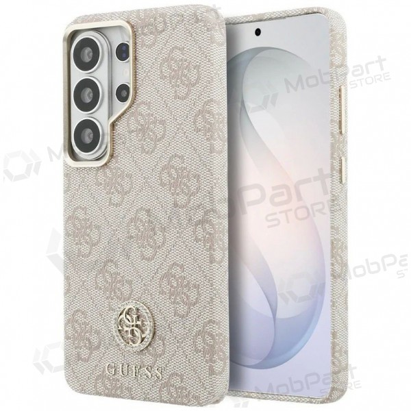 Samsung Galaxy S26 Ultra case - Guess PU Leather 4G Strass Logo Gold Frame Magnetic (pink)