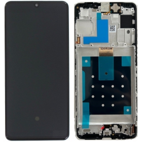 Ekranas Samsung M556 M55 5G su lietimui jautriu stikliuku and rėmeliu Black original (service pack)