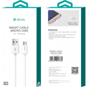 USB cable Devia Smart microUSB 2.0m (white)