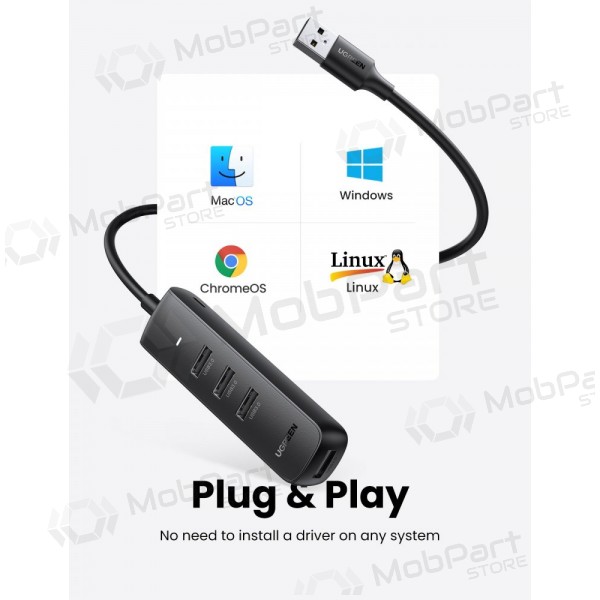 USB šakotuvas Ugreen CM416 USB-A 3.0 to 4xUSB-A 3.0 (10915) black