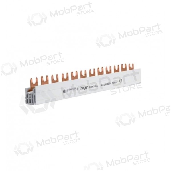 Insulated busbar Hager KDN380A (3P, 12 mod., 16mm)