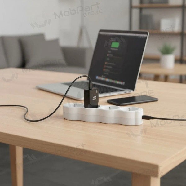 Phone charger Blue Star Slim 25 W GaN USB-C + USB-A black