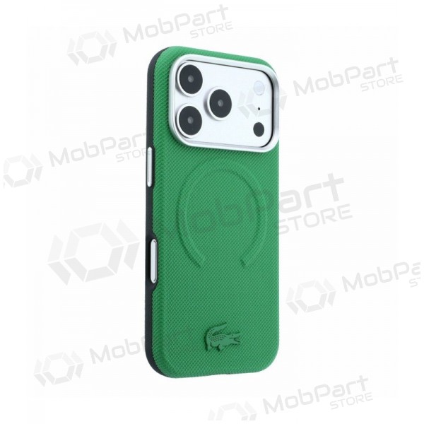 Apple iPhone 18 Pro Max case - Lacoste PVC Petit Pique Semi Wrap Embossed MagSafe (green)