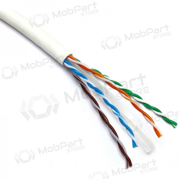 Cable for network connection Excel 190-074 Cat6 U/UTP (LSZH, B2CA, white, reel 305m)