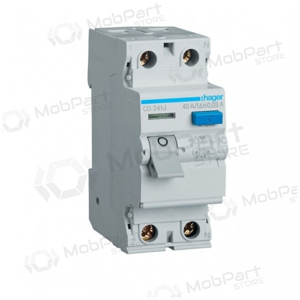 Current drain relay Hager CD241J (AC, 40A, 2P, 30mA, 230V)